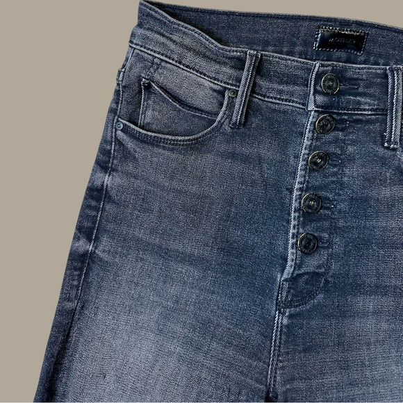 MOTHER Denim ‘The Pixie Dazzler Ankle Fray Jeans’ in “Night Shadow” Size 25 - Picture 5 of 16